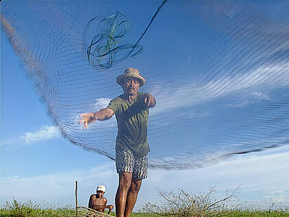 net fishing in the Amazon