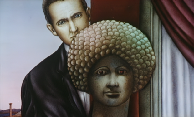 deux personnages d'une peinture de Michèle Teysseyre, court-métrage Repas du Soir au Bord de la Mer